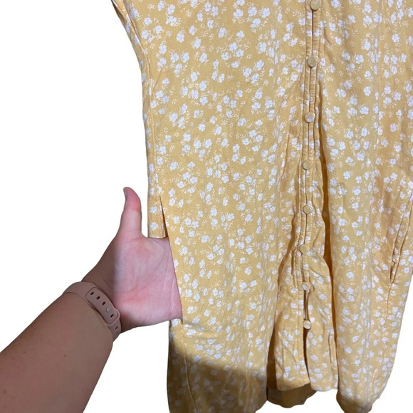 Abercrombie & Fitch Yellow and White Floral Button Up Dress Size Small - Picture 4 of 8